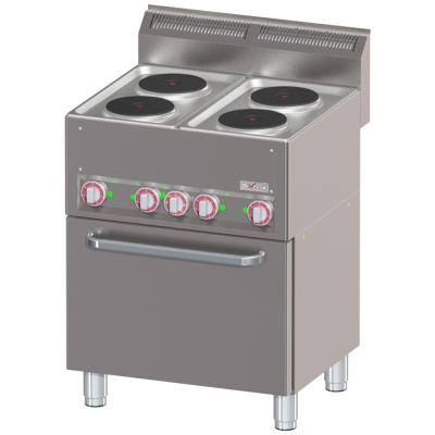 Fourneau 4 plaques électriques sur four à convection GN1/1 WR-E4CF-22